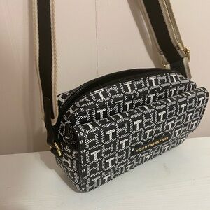Tommy Hilfiger Monogram Black and White Crossbody Bag